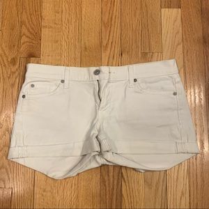 7 For All Mankind White Jean Shorts
